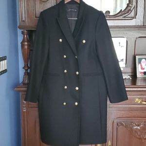Winter coat Zara, black gold buttons XL